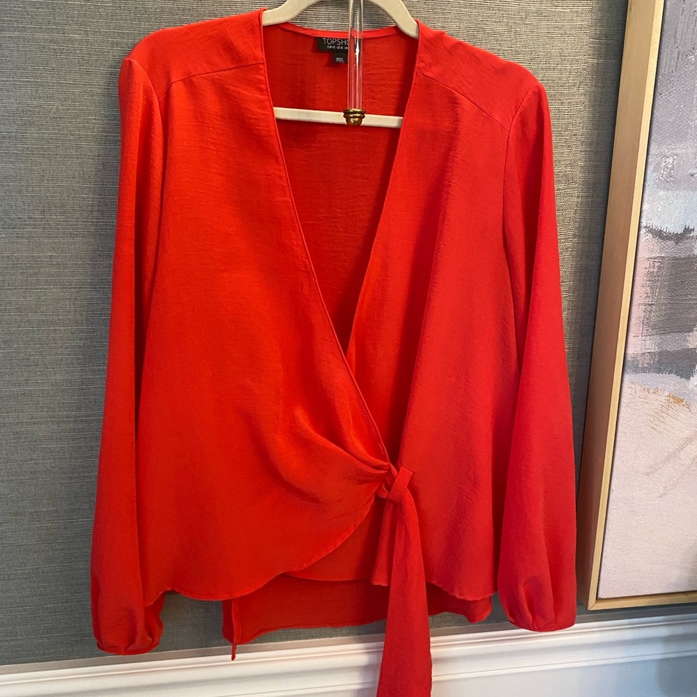 Topshop Pink Wrap Top